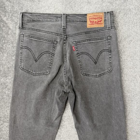 Levi's Wedgie Straight Jeans Womens 30x28 Gray High Rise Stretch Denim Red Tab - Picture 11 of 13